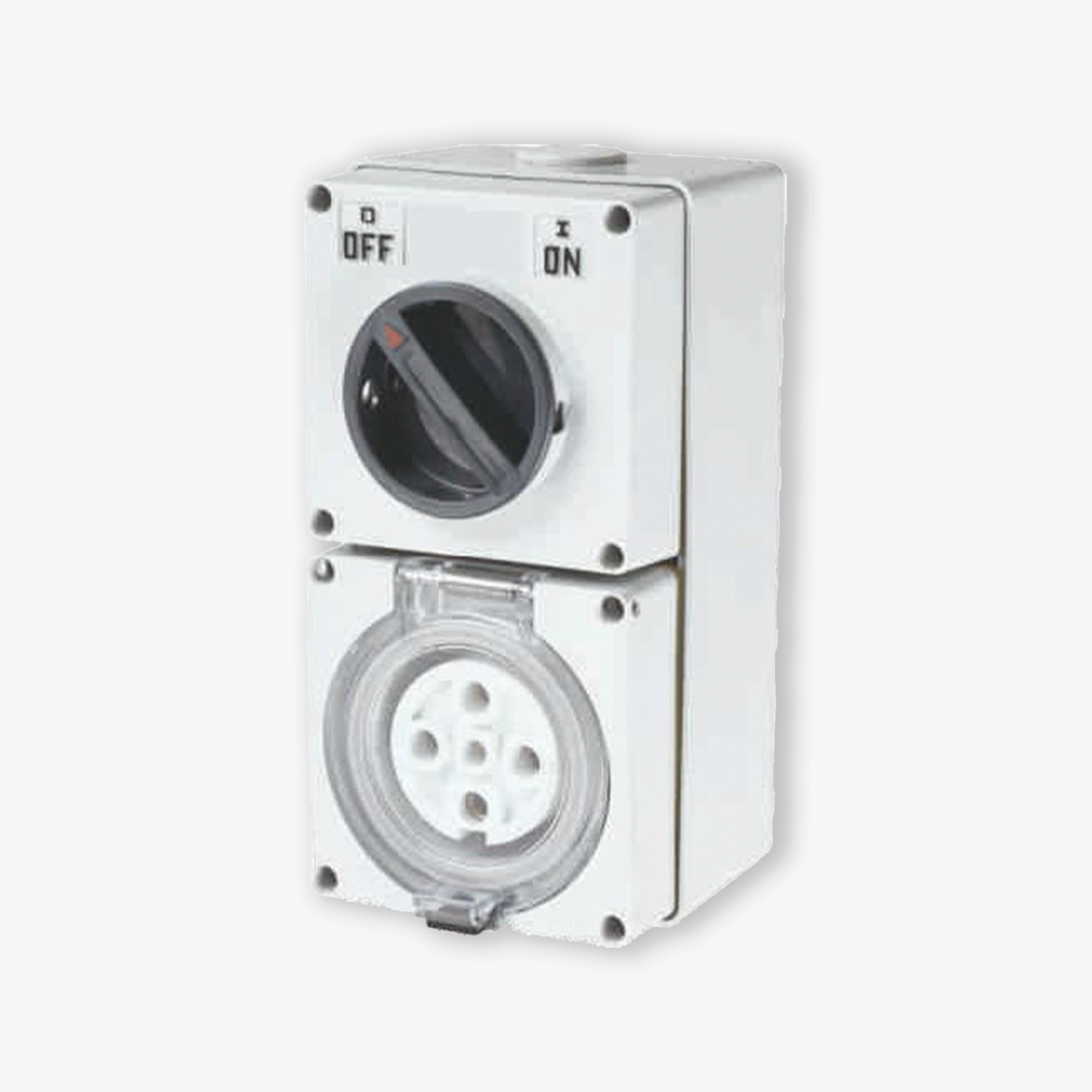 combination switched socket outlet 10A 5 round pins
