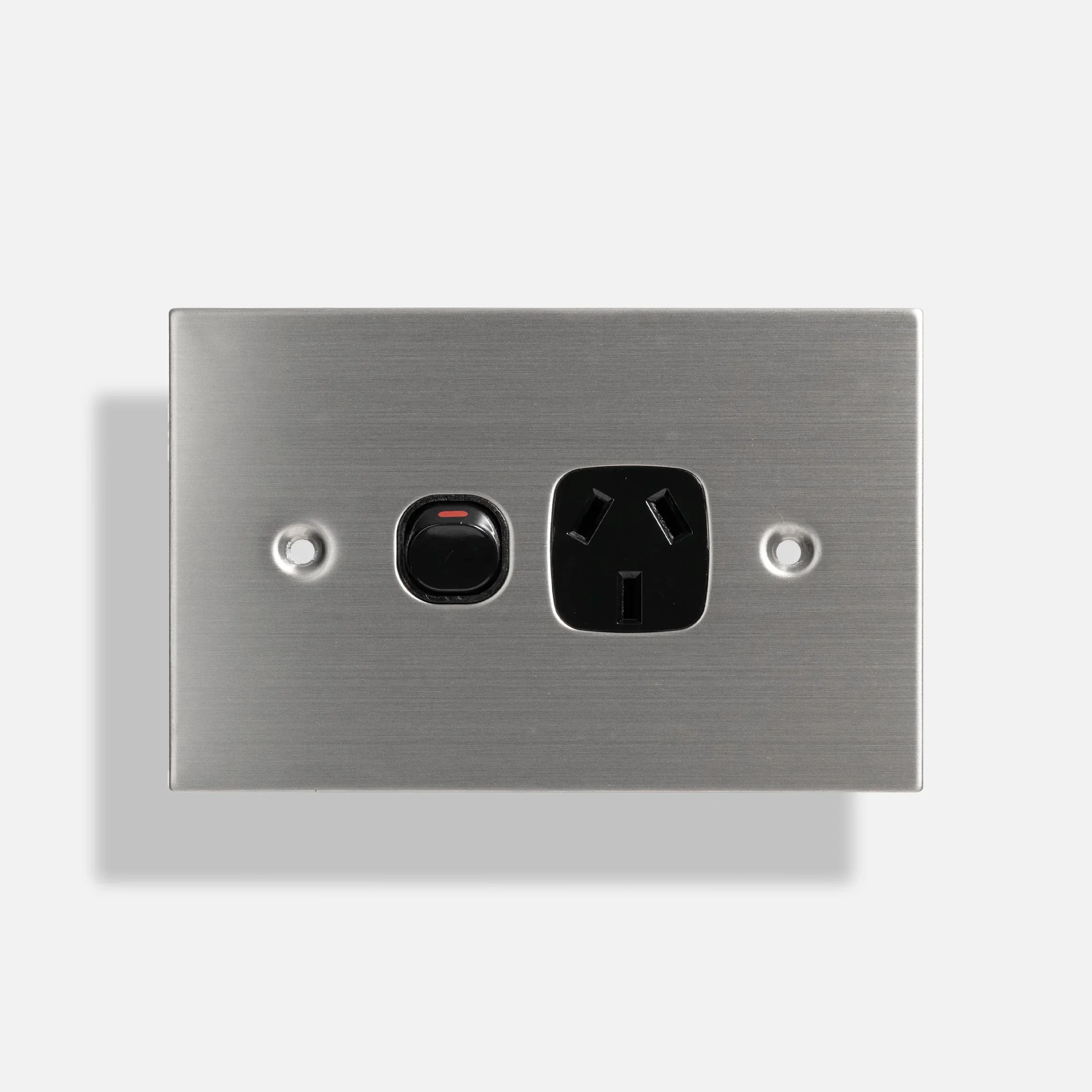 Black Stainless steel single power point 10A