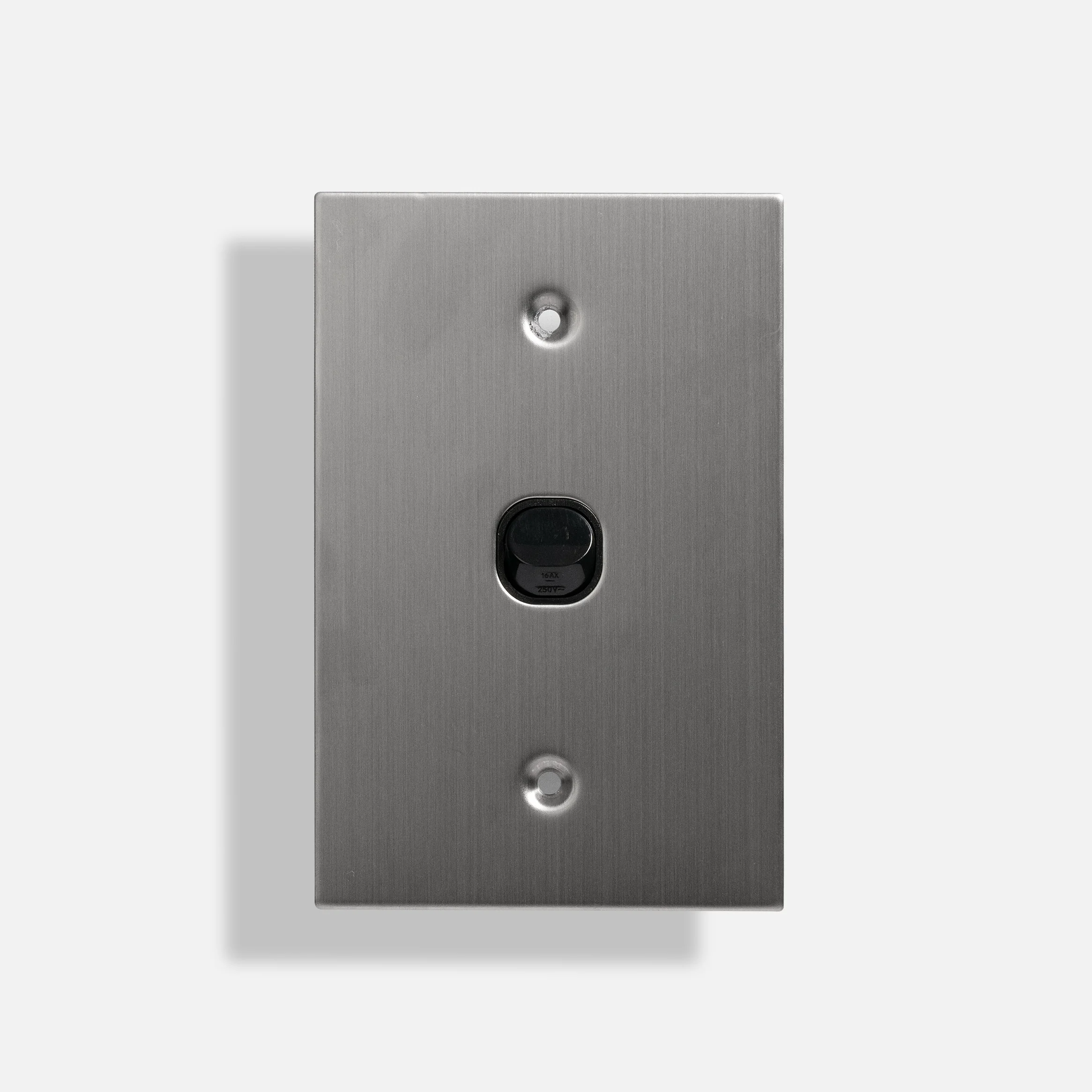 Black one gang stainless steel switch vertical