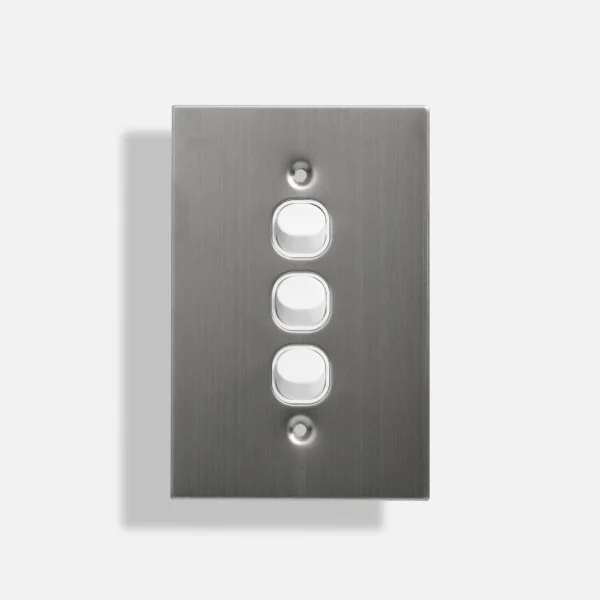 Three gang stainless steel switch vertical
