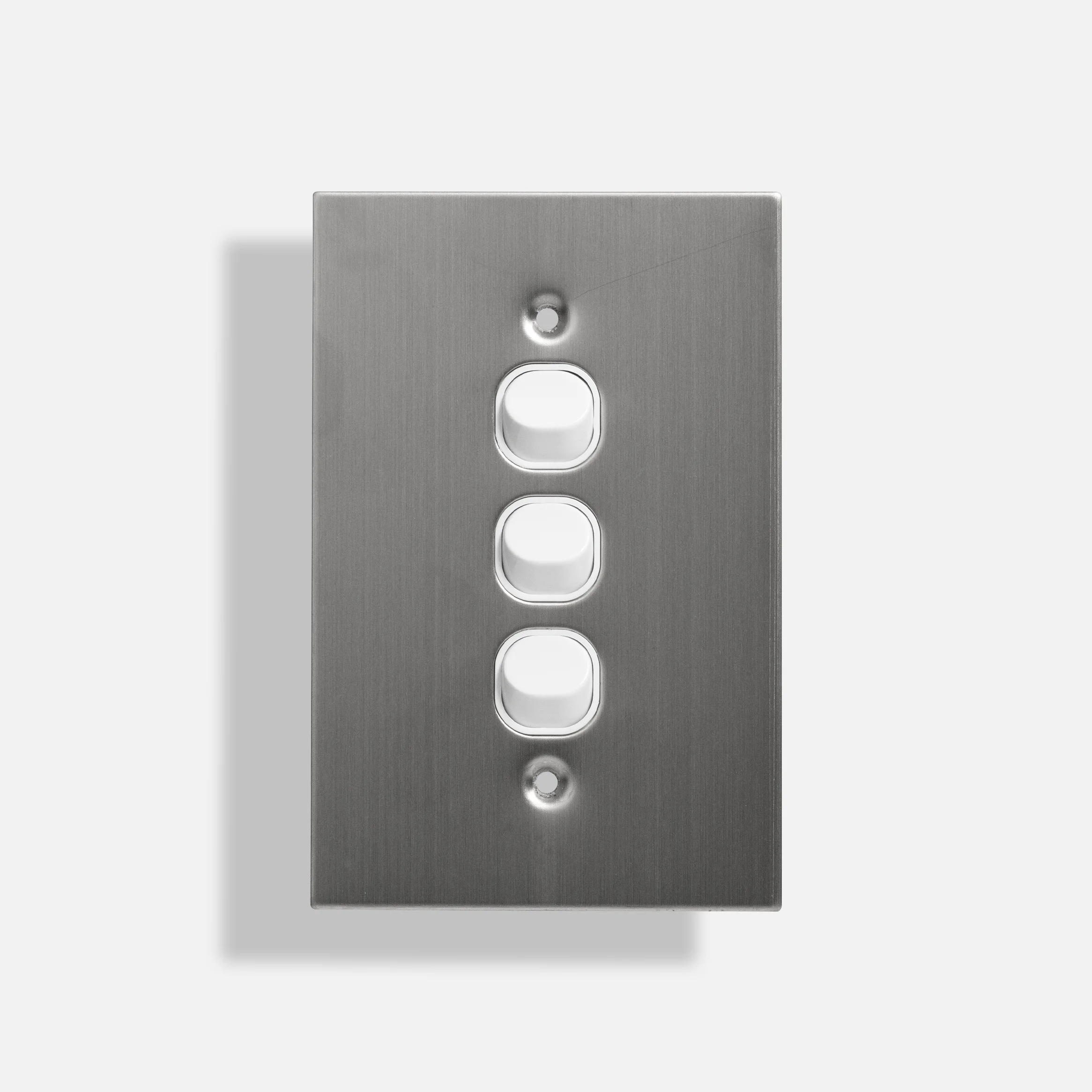 Three gang stainless steel switch vertical