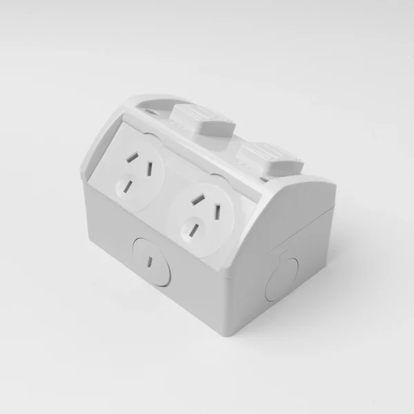 Double weatherproof socket IP53