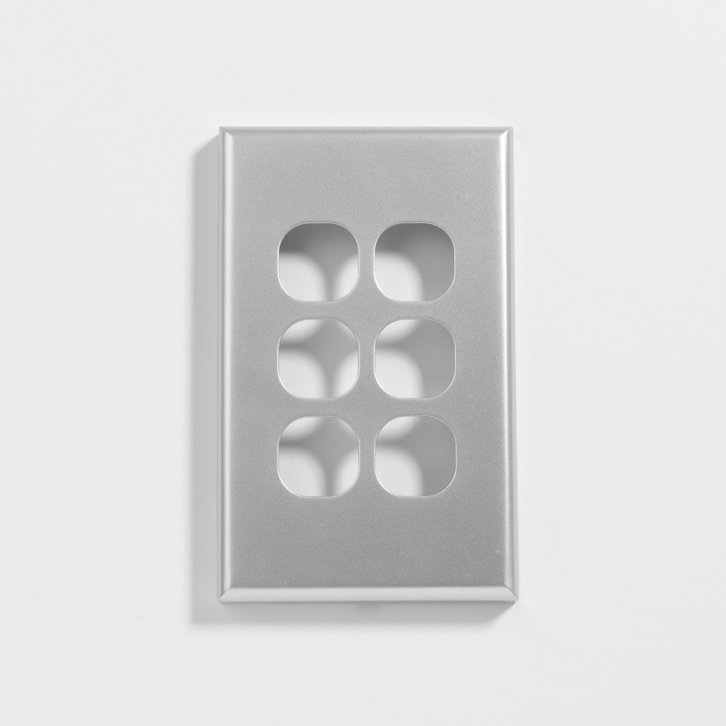 Standard six gang silver switch cover