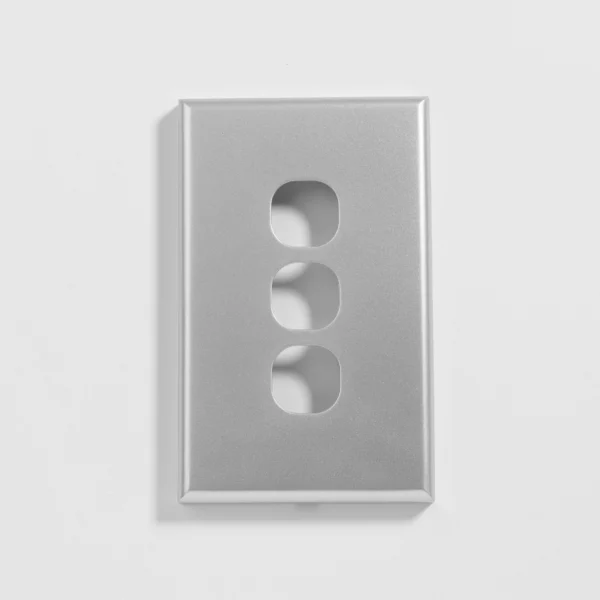 Standard three gang silver switch cover
