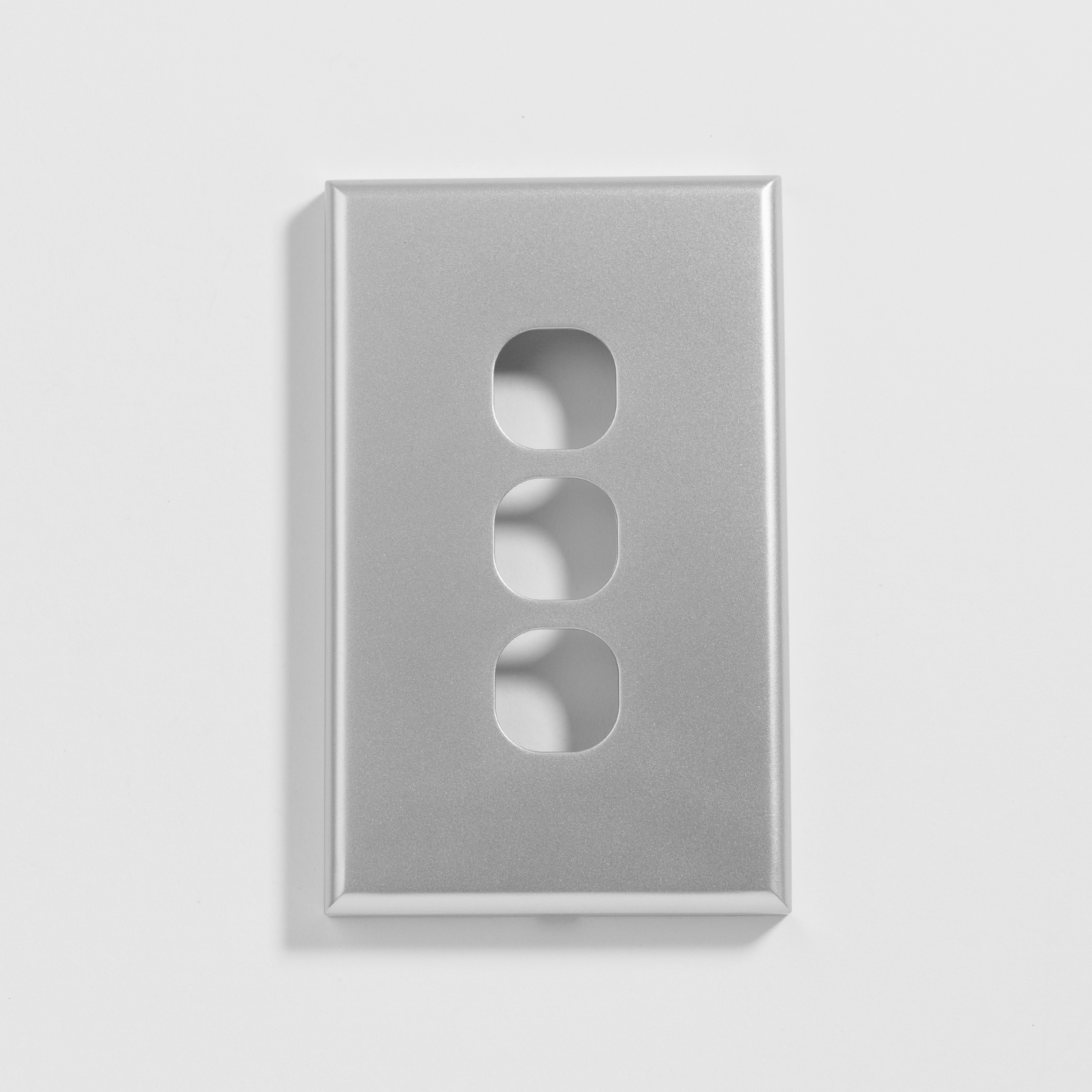 Standard three gang silver switch cover