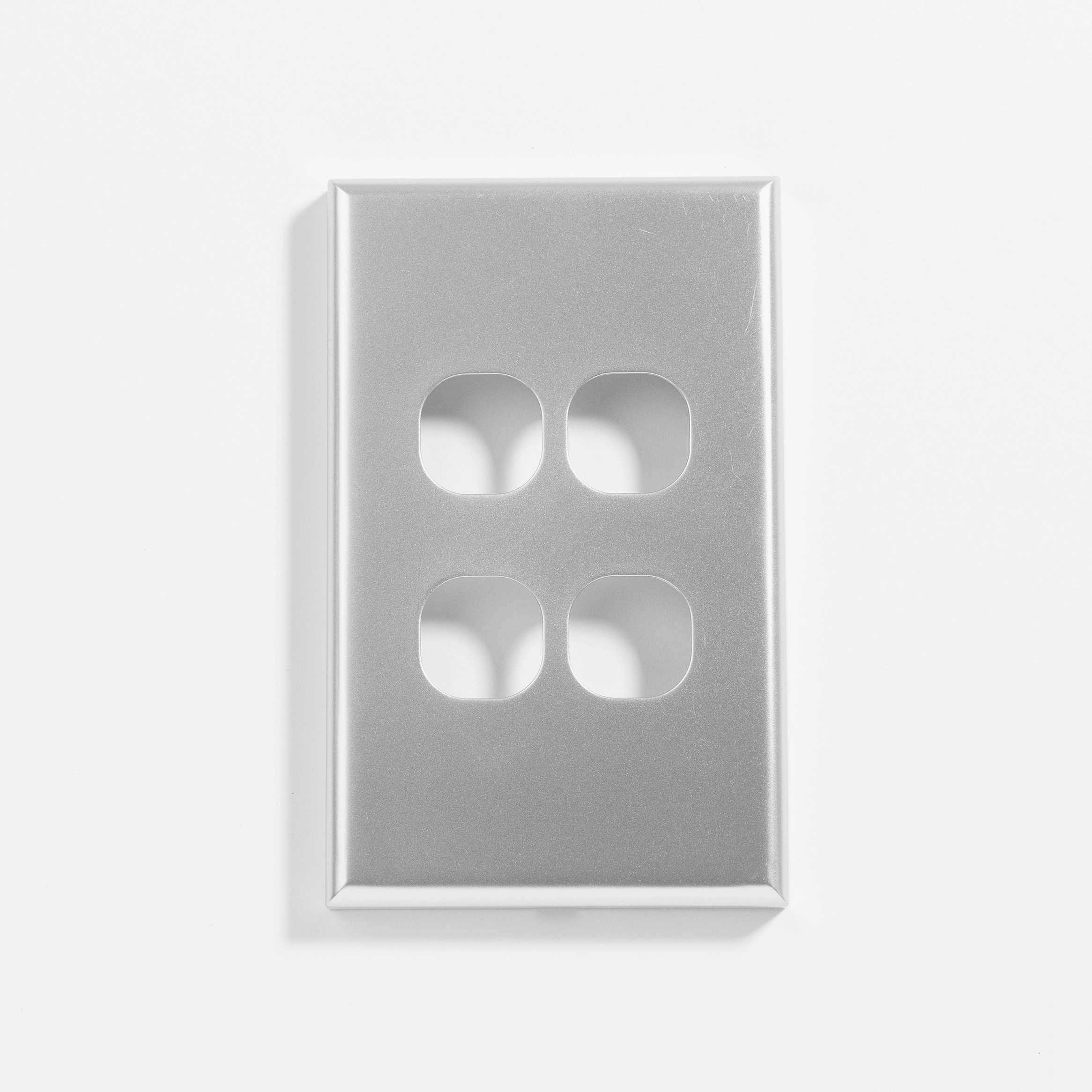 Standard four gang silver switch cover