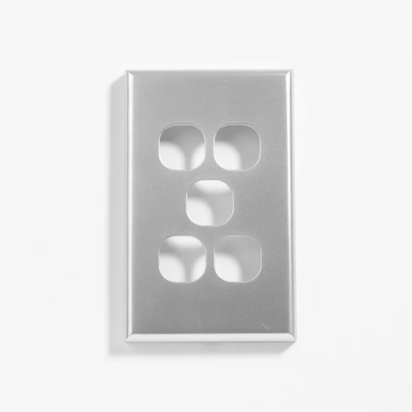 Standard five gang silver switch cover