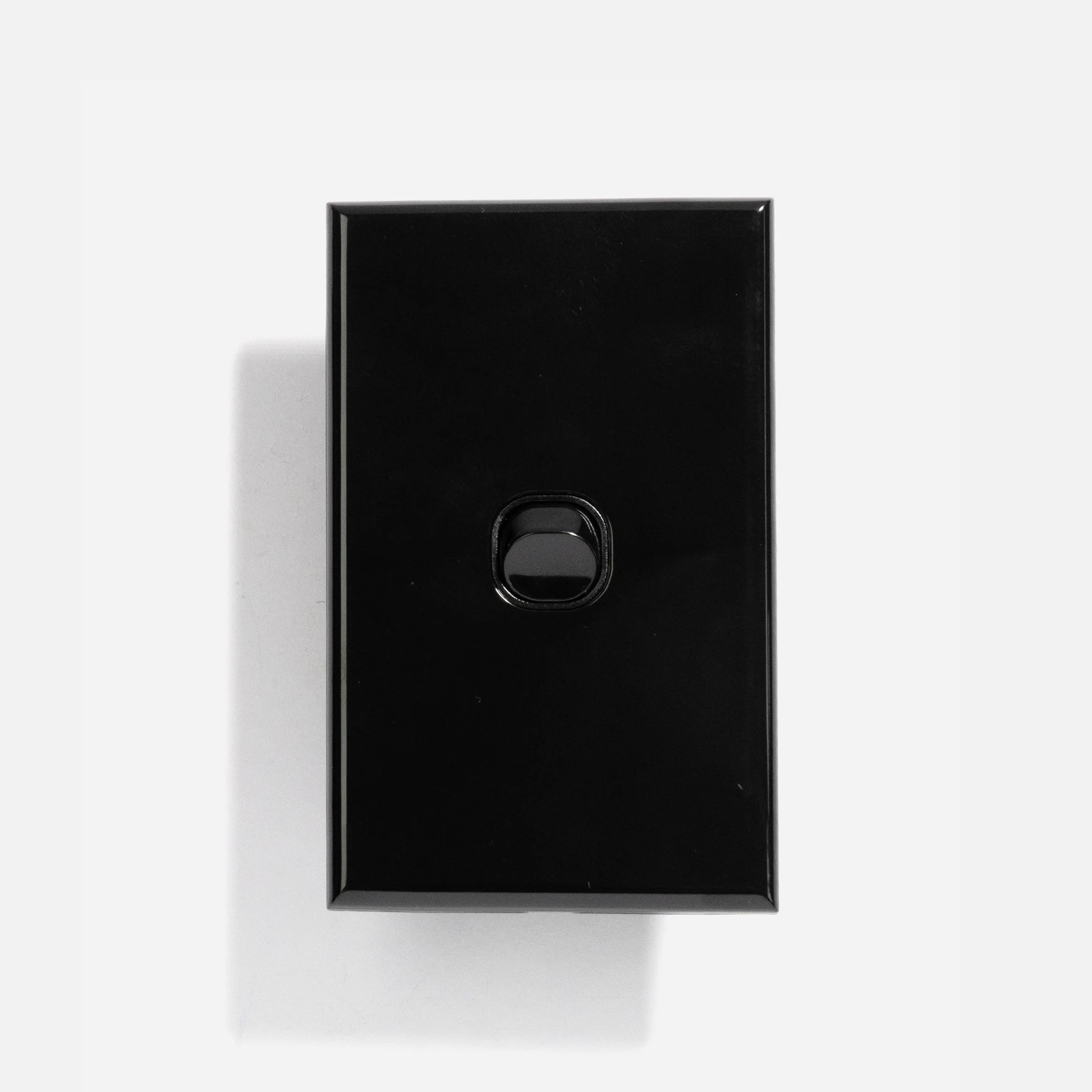 Black slim one gang two way switch 16A