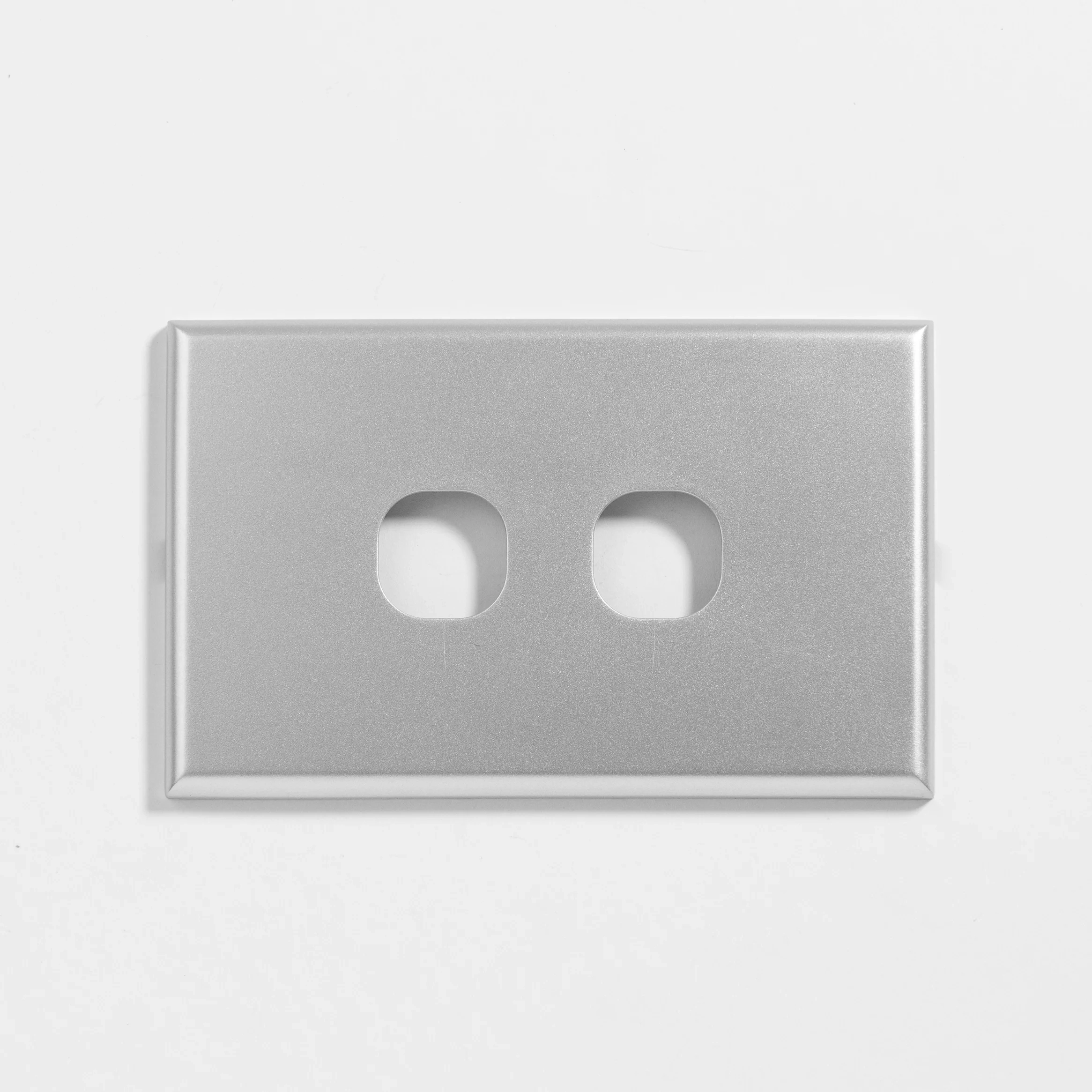 Slim two gang silver switch cover
