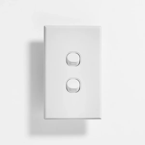 Slim two gang switch 16A vertical