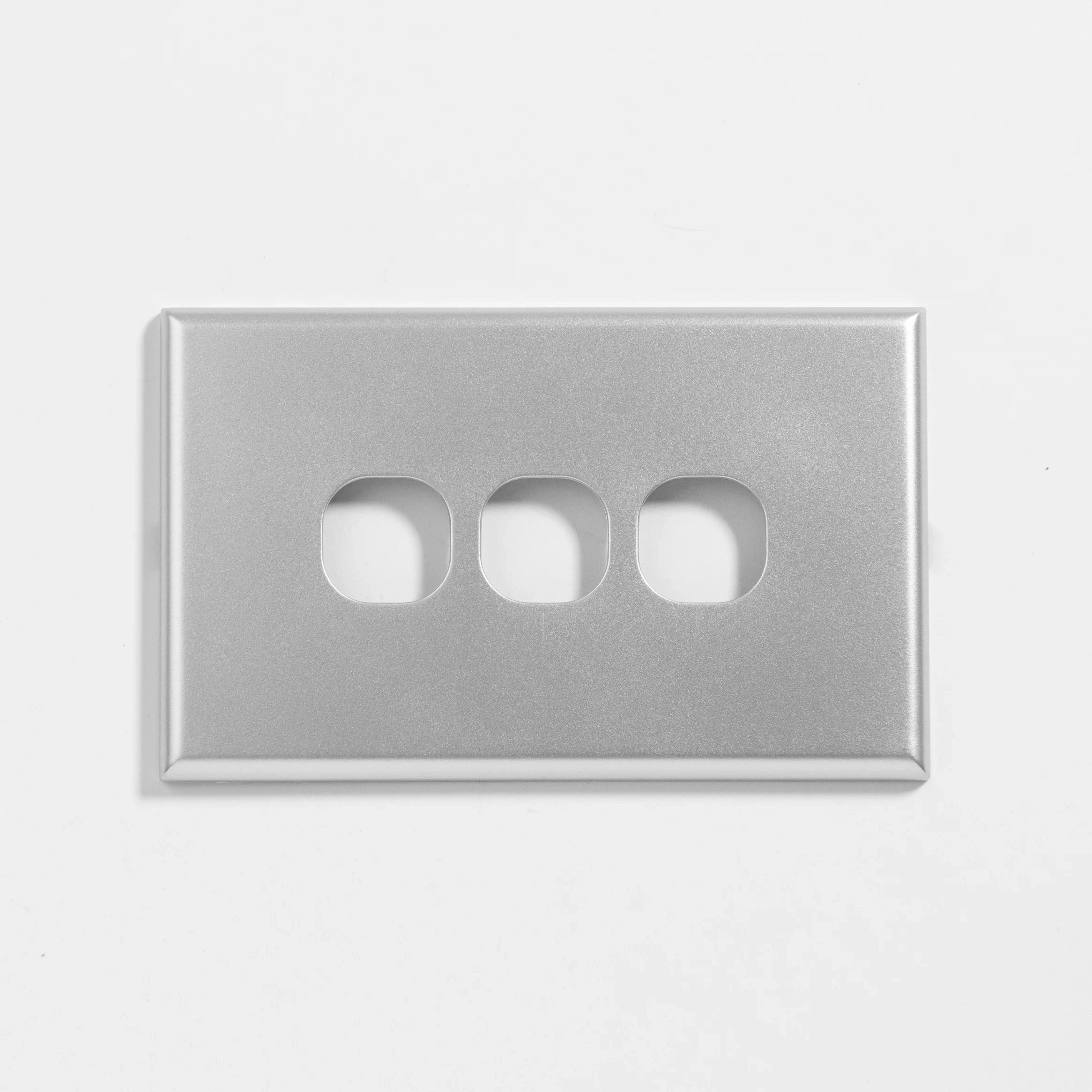 Slim three gang silver switch cover
