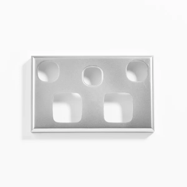 Standard double power point, extra switch silver cover