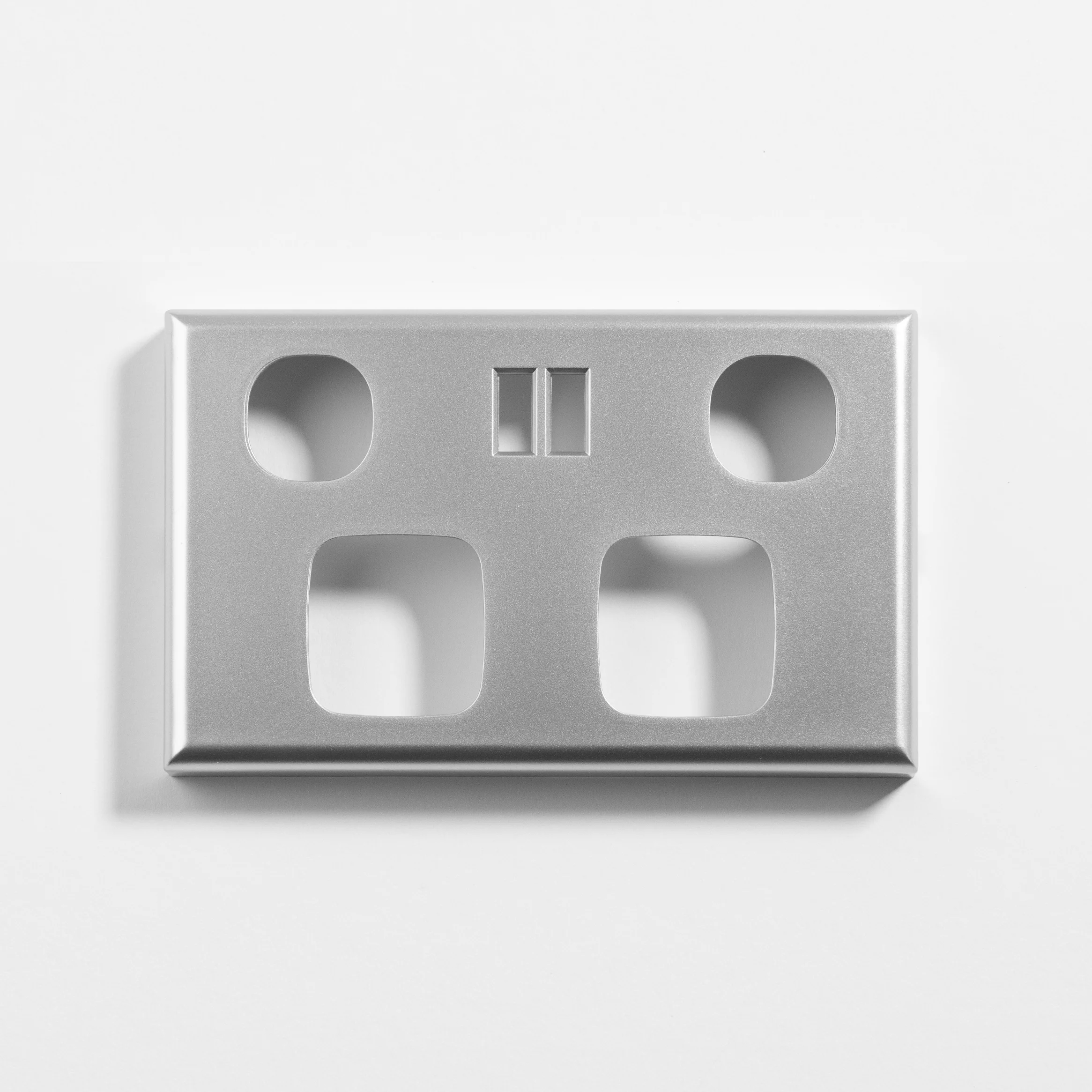 Standard double power point, twin USB silver cover