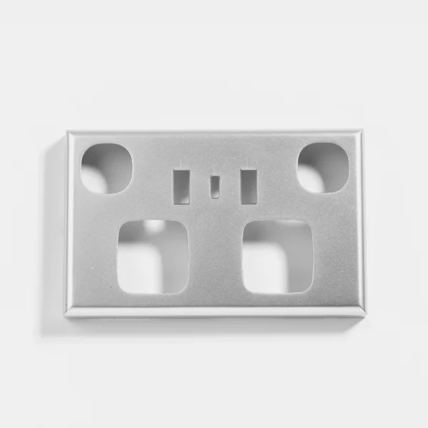 Standard double power point, twin USB + C type silver cover