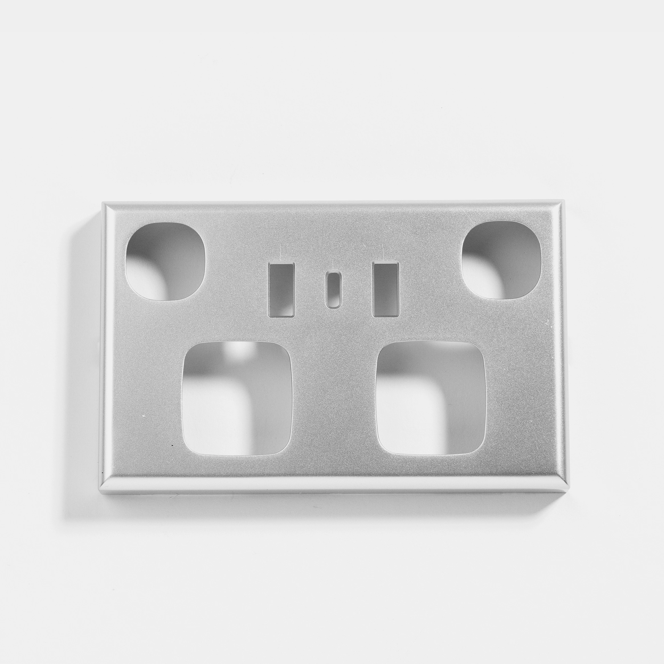 Standard double power point, twin USB + C type silver cover