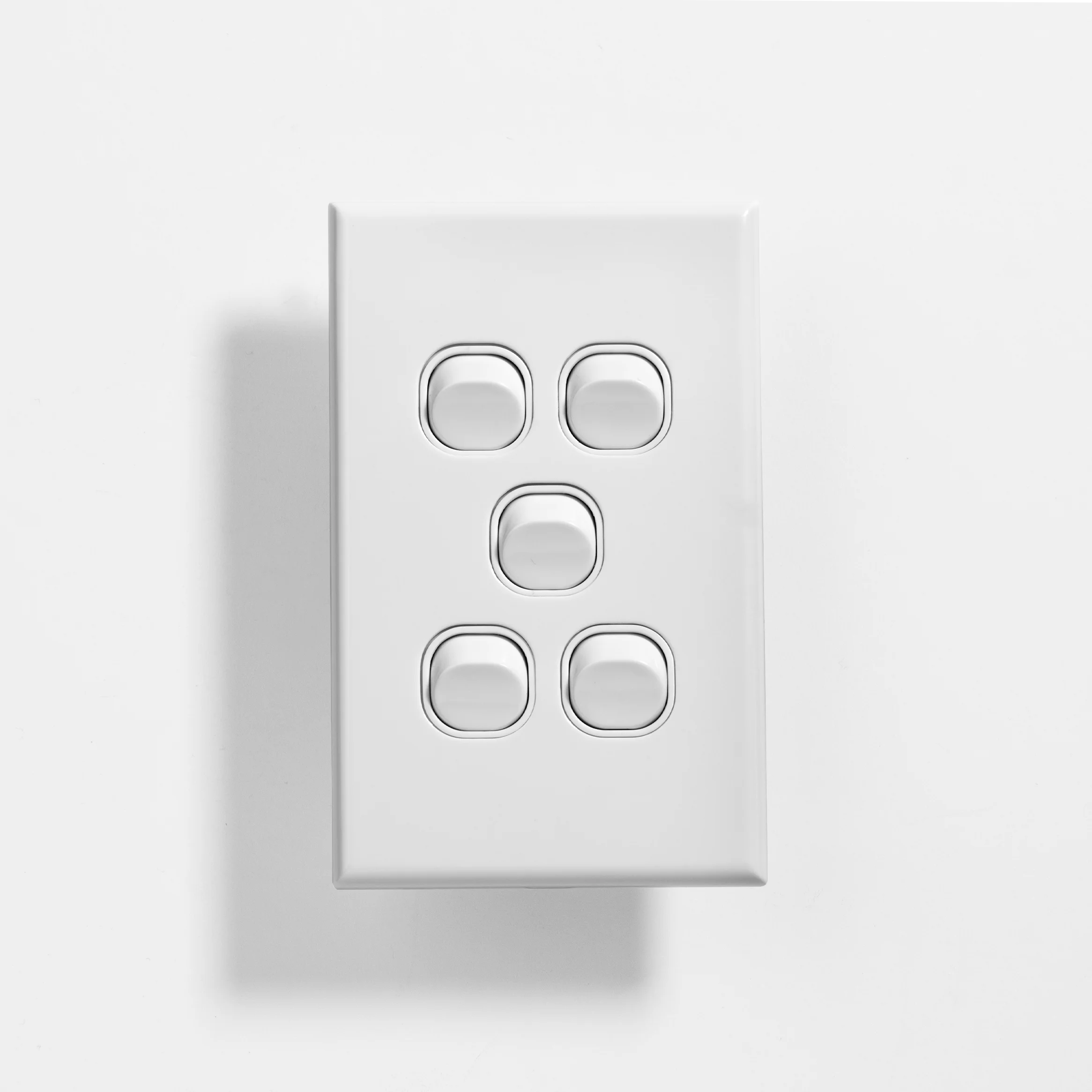 Slim five gang switch 16A vertical
