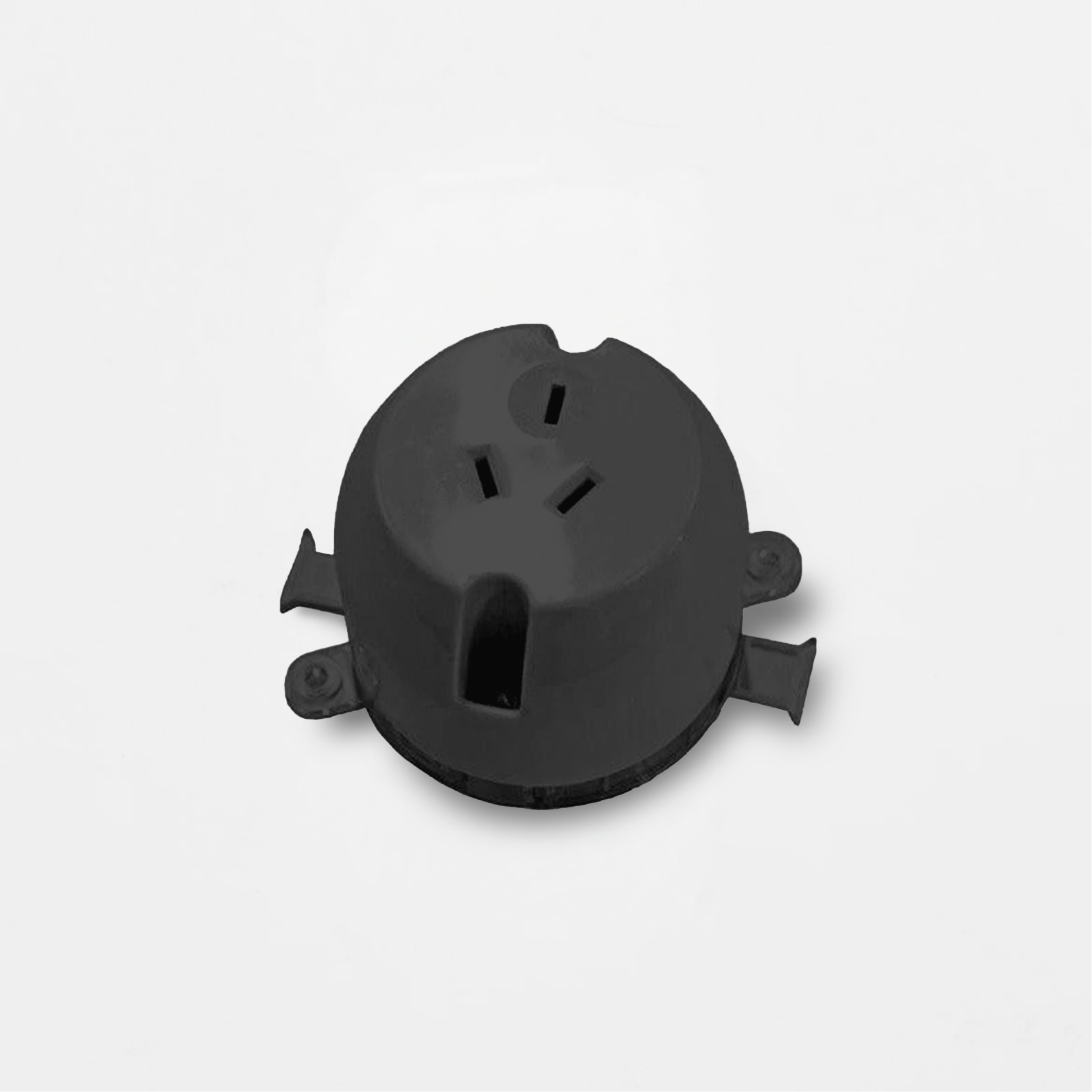 High base, single socket plug base, 250V 10A Black