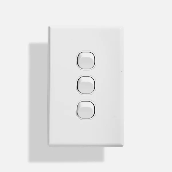 Standard three gang switch vertical round edge