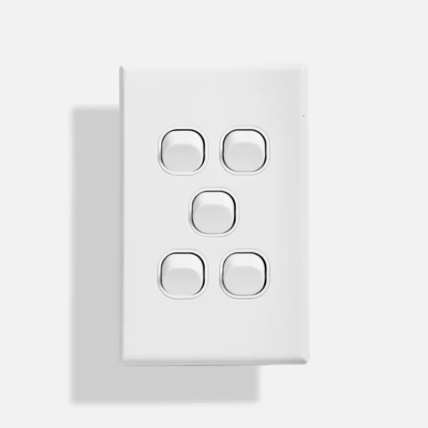 Standard five gang switch vertical round edge