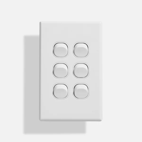 Standard six gang switch vertical round edge